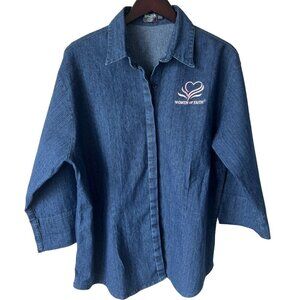 Women of Faith Demin Blouse, XXL